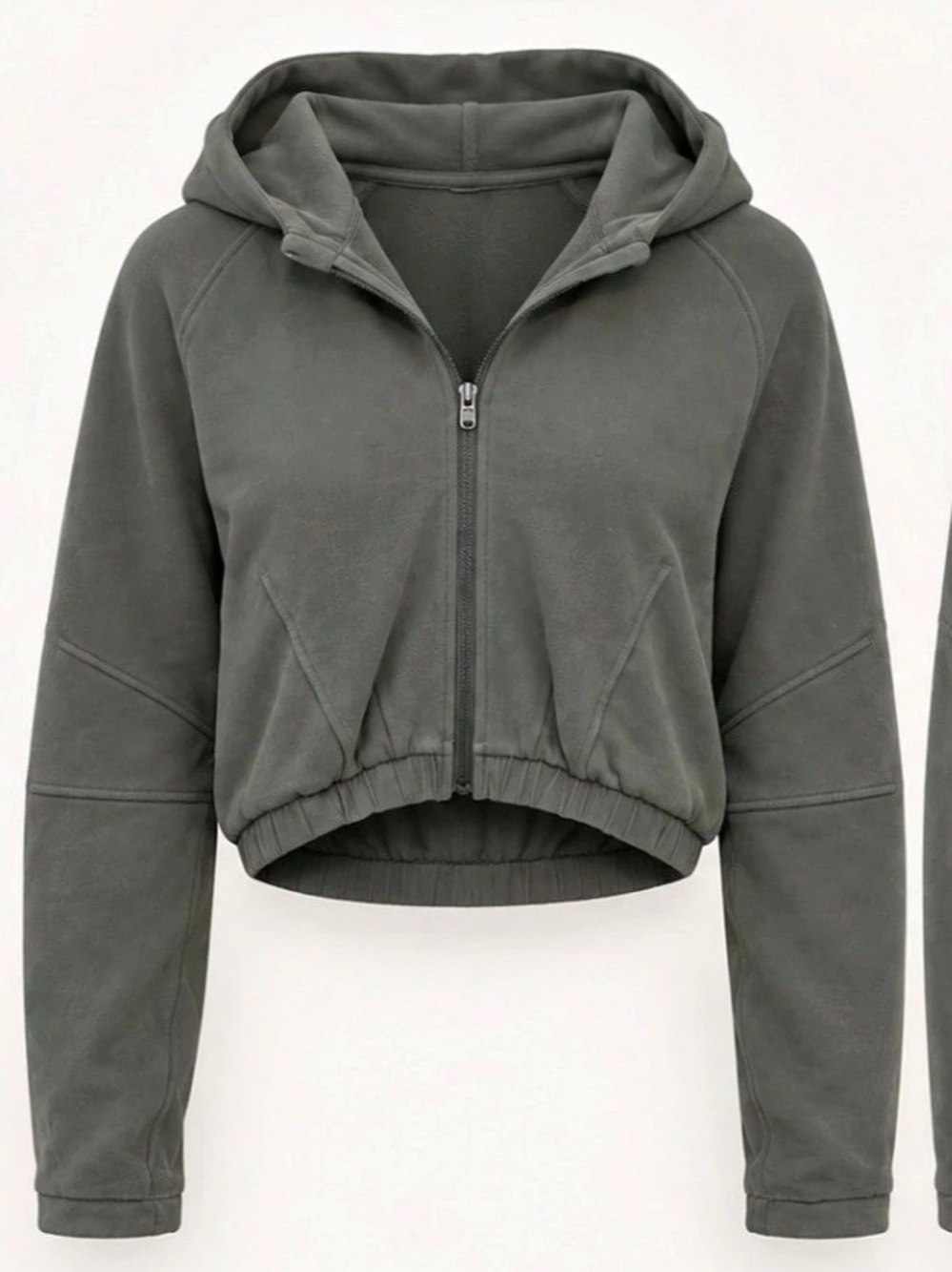 Lululemon Loungeful Cropped Full-Zip Hoodie Olive XS/S